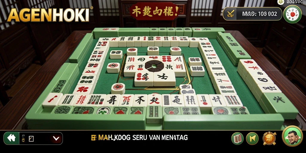 Tampilan permainan Mahjong yang seru dan menantang di AGENHOKI.