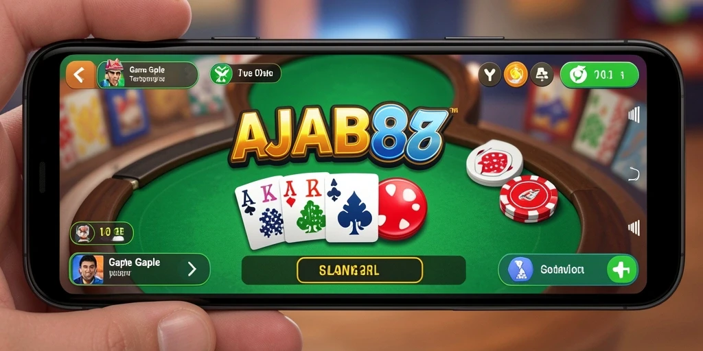 Tampilan game Gaple AJAIB88 dengan pemain aktif di tabel permainan.