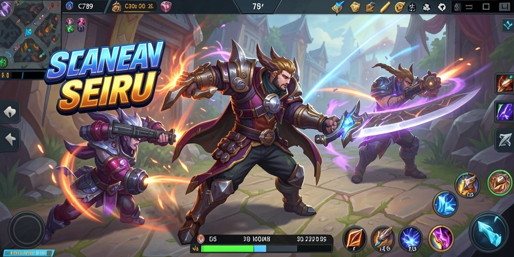 Screenshot utama C789 menampilkan aksi permainan MOBA yang mendebarkan.