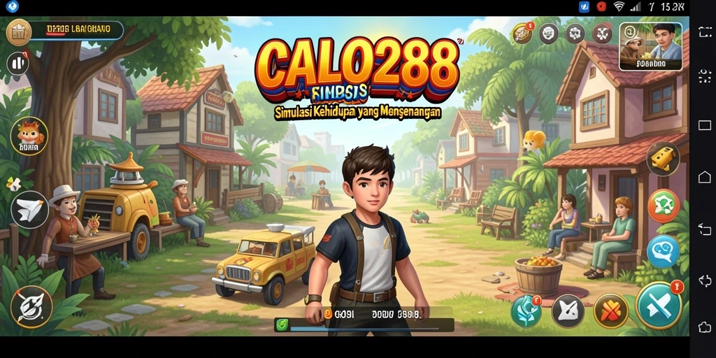 Tangkapan layar gameplay seru dari CALO288 yang menunjukkan interaksi karakter.