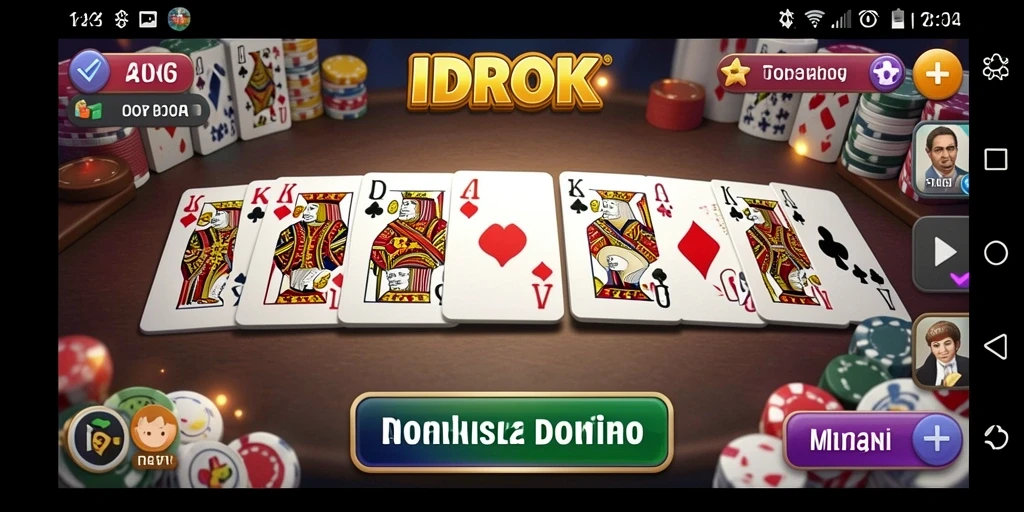 Tampilan gameplay menarik dari IDROK saat bermain domino.
