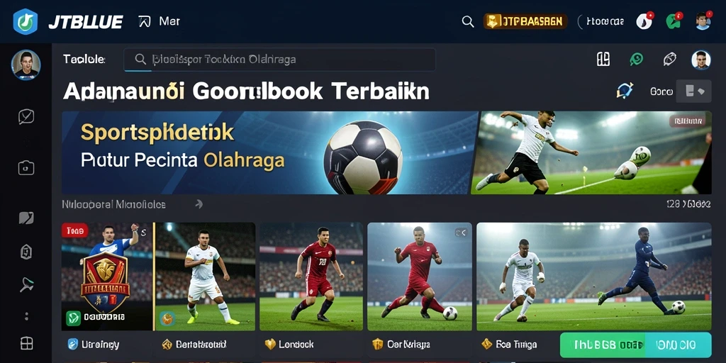 Screenshot JTBLUE menampilkan antarmuka taruhan olahraga yang menarik.