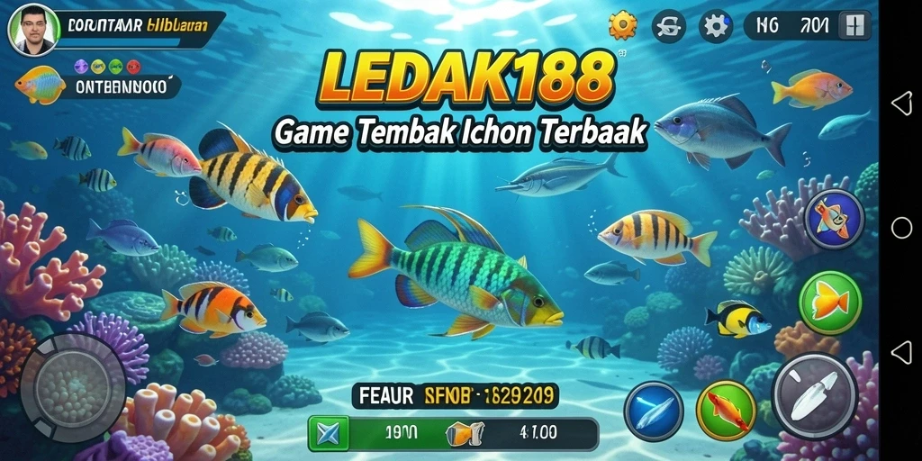 Tangkapan layar menunjukkan gameplay seru menembak ikan di LEDAK188.