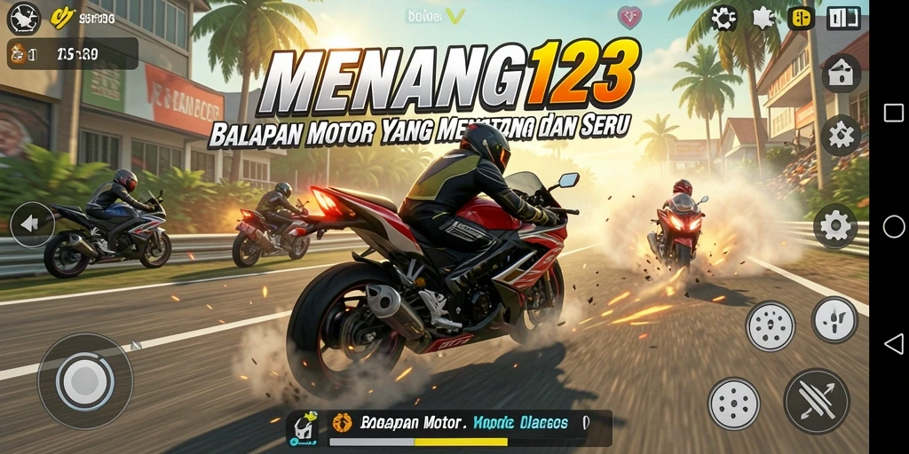 Gameplay seru MENANG123 dengan balapan motor yang mendebarkan.