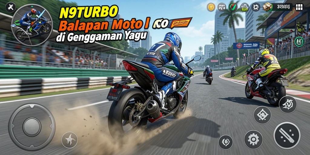 Tampak dari gameplay balapan motor yang mendebarkan di N9TURBO.