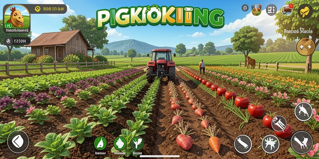 Tampilan gameplay PGKING yang menarik dan interaktif dalam bertani.