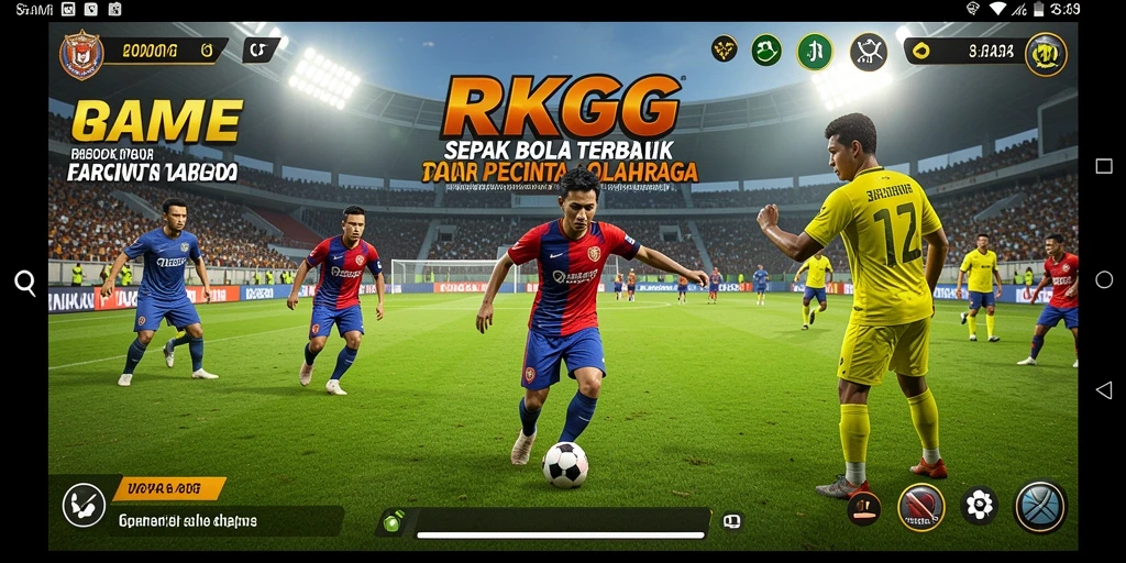 Tampilan gameplay realistis dari RKGG yang menghidupkan lapangan sepak bola.