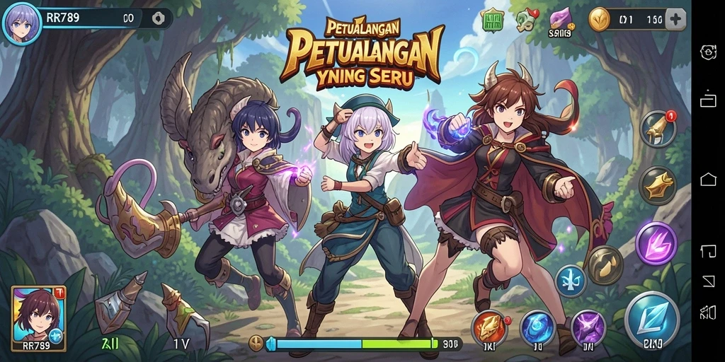 Tampilan gameplay Anime seru dan penuh aksi dari RR789.