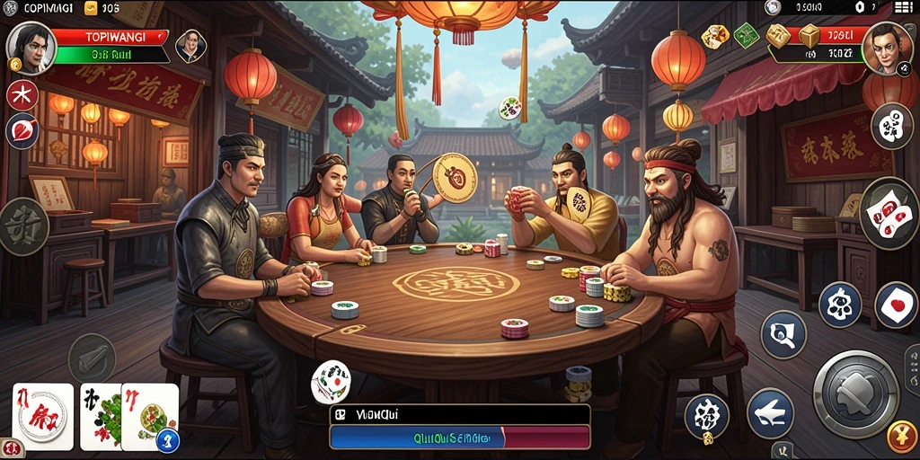 Screenshot gameplay menarik dari TOPIWANGI yang menunjukkan aksi QiuQiu.